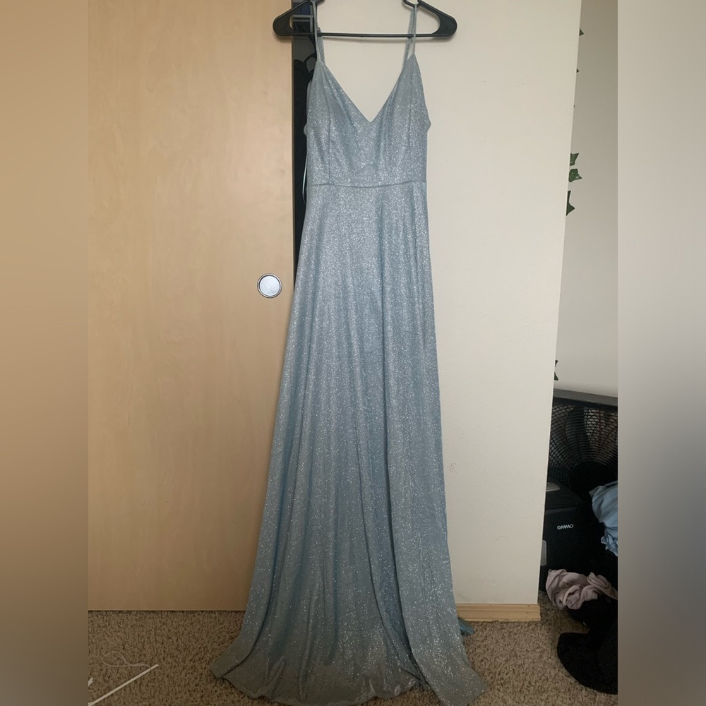 Cinderella Blue Sparkle Prom Dress